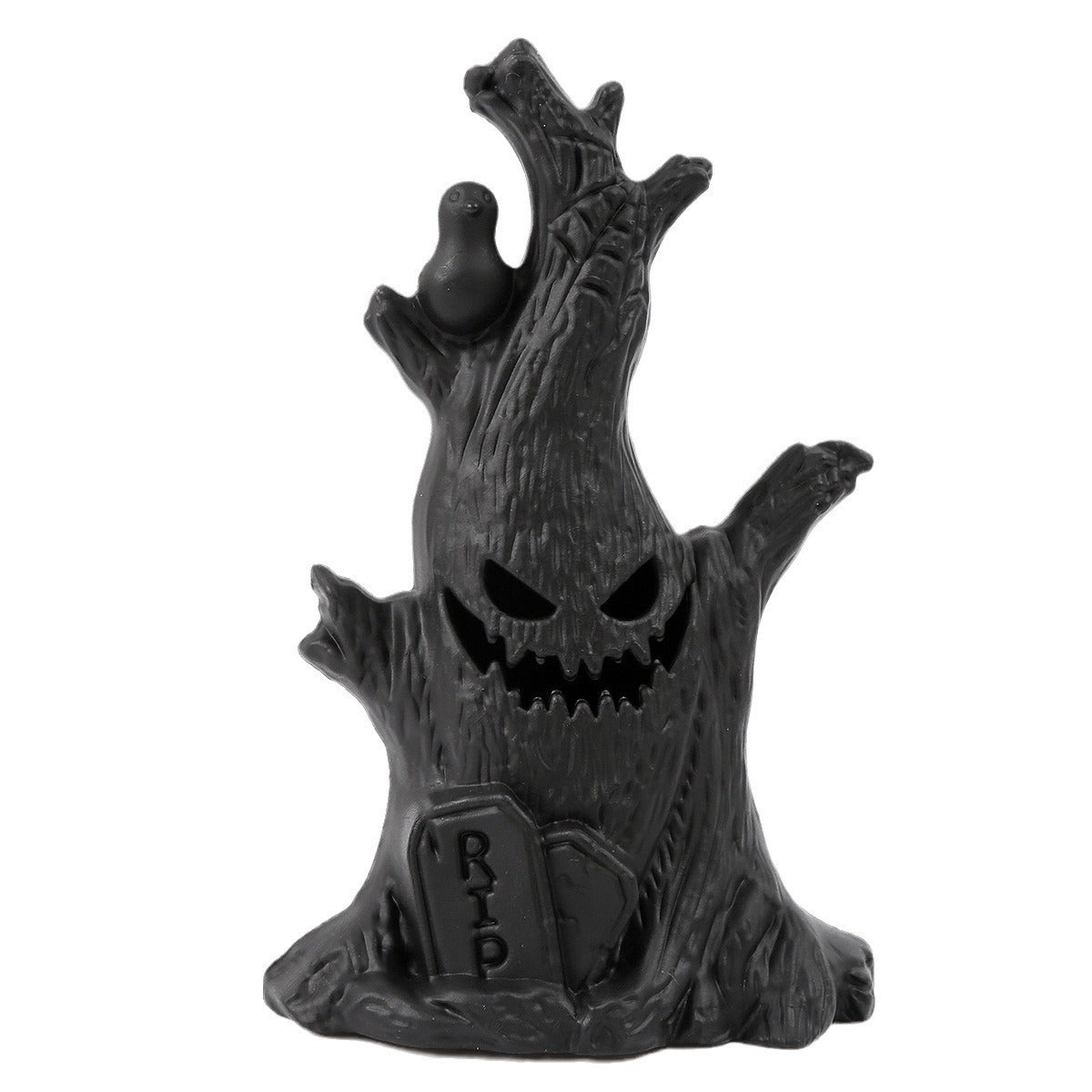 Halloween Pumpkin Lamp with Ghost Stump Decoration