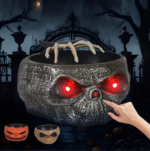 Motion-Activated Halloween Pumpkin Candy Bowl with Spooky Hand