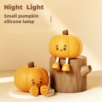 Cute Pumpkin Silicone Night Light - Touch Dimmable & Rechargeable